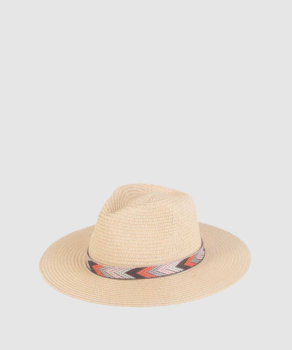 Sombrero indiana fibra crema