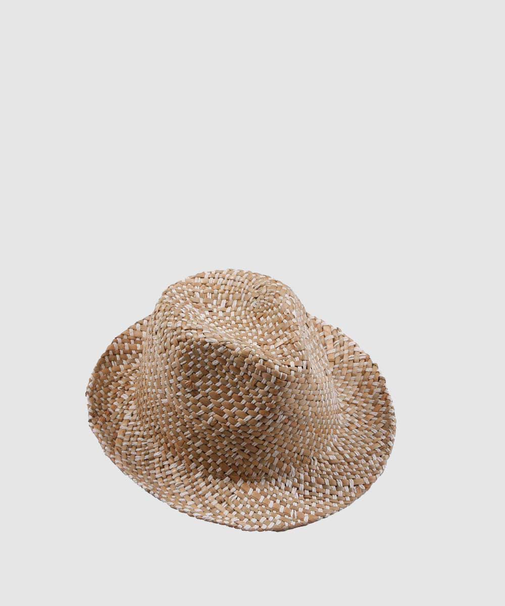 Sombrero palma y rafia blanco