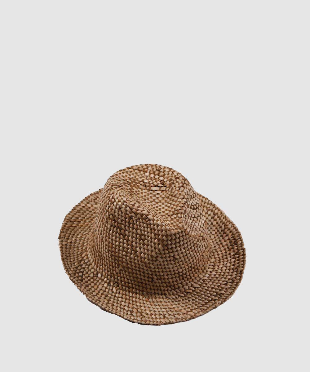 Sombrero palma y rafia marron kbas